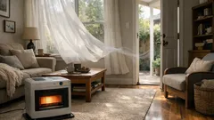 How often to ventilate when using a kerosene or gas fan heater indoors