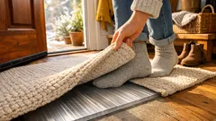 How to warm up a freezing entryway floor with an insulation sheet and mat
