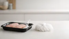 This 10-second sink net trick keeps cling wrap from lifting off supermarket meat trays
