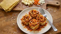 Lasagna Roses with Sausage Ragù and Béchamel—an Easy Showstopper for Sunday Lunch