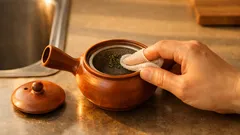 The 30-second mesh cloth trick for cleaning a kyūsu tea strainer