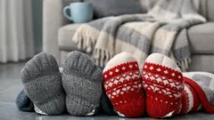 Keep your feet warm on cold floors with the two-sock and aluminum foil trick