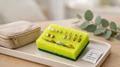 Turn a dish sponge into a jewelry organizer in 2 minutes for earrings and rings